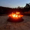 The Crucible Fire Pit with a nice fire burning - Hot Fire Pits Australia