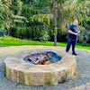 The Crucible Fire Pit with fire burning - Hot Fire Pits Australia