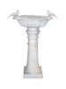 Canterbury Cast Iron Bird Bath with 2 birds in antique white colour