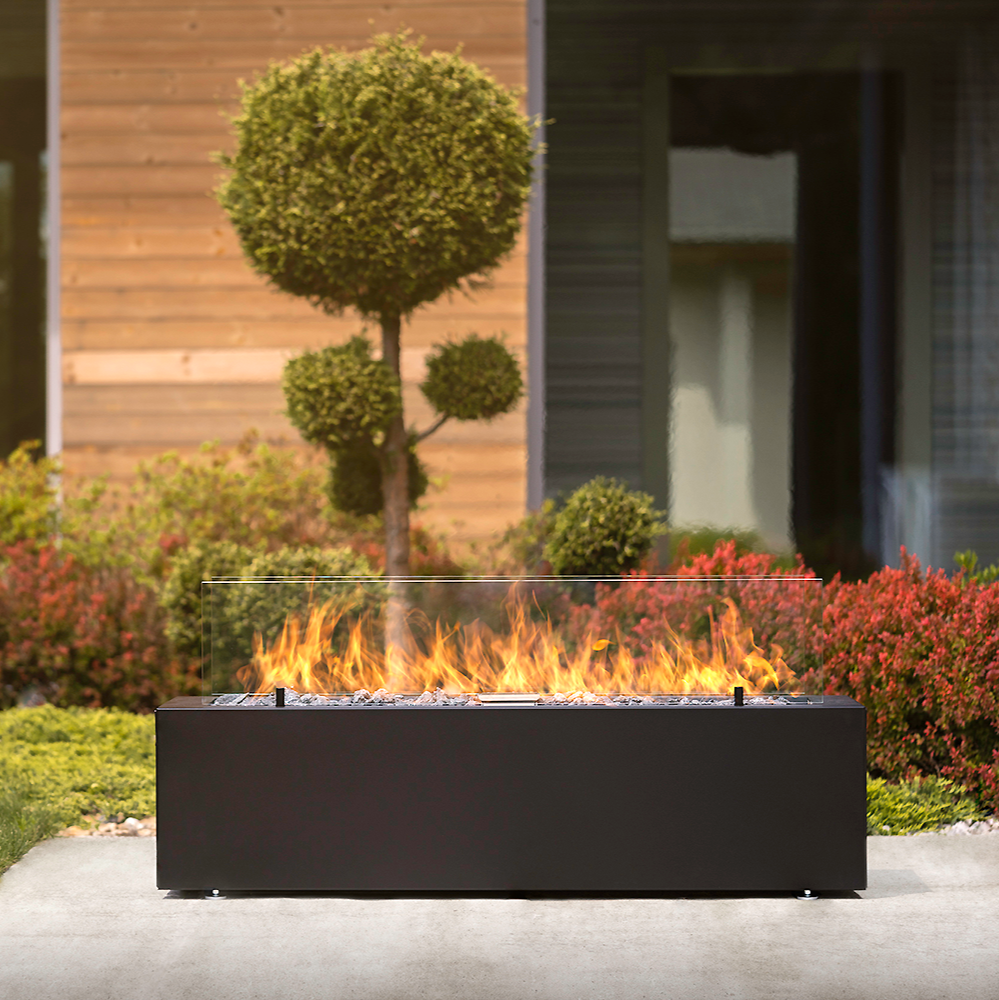 Galio Linear Automatic Black Gas Fire Pit Australia