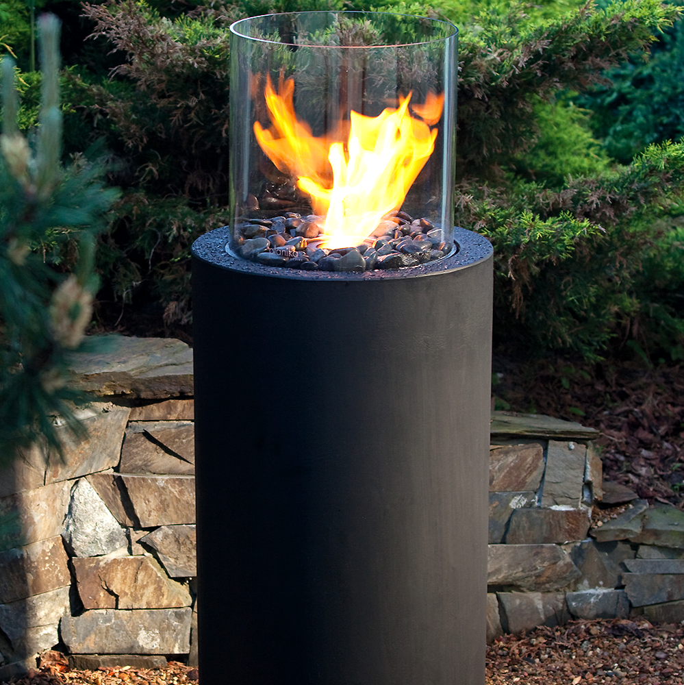 Totem Commerce Ethanol Burner Australia in a garden setting 