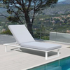 Vivara Sunlounge Australia - Single white frame with pale grey cushions beside a pool