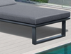 Close up bottom of a Vivara Sunlounge Australia - Single charcoal frame with dark grey cushions