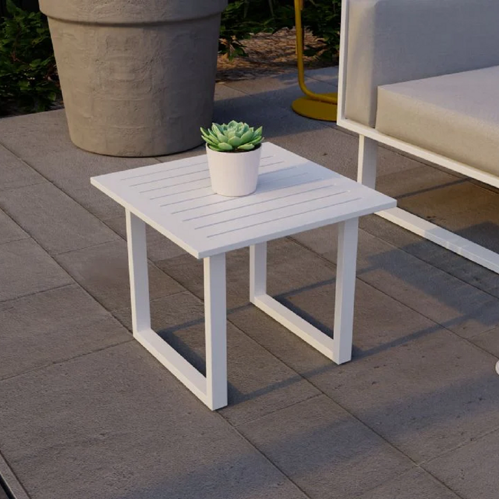 Vivara Outdoor Side Table in White colour