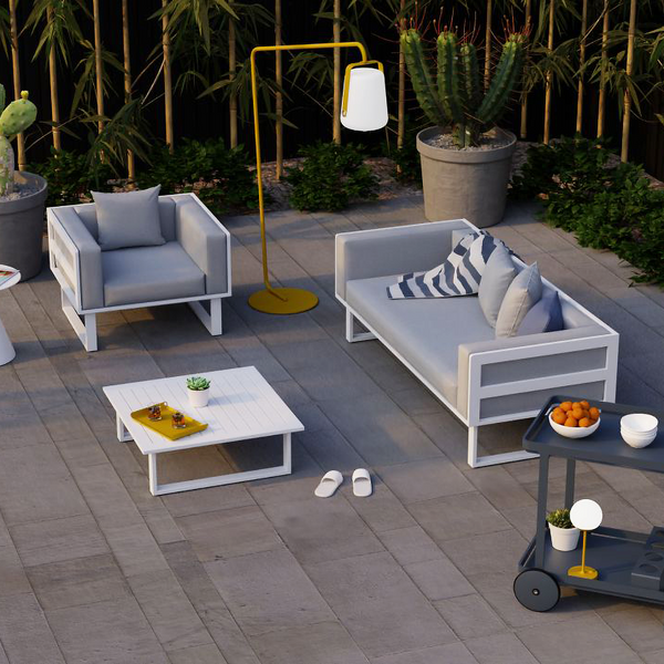 White coloured Vivara Sofa Australia - Single and Two Seater outdoor setting