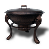 Vesuvius Firepit BBQ with Lid in Antique Gold colour