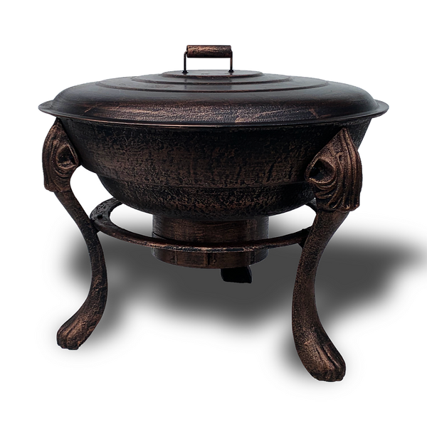 Vesuvius Firepit BBQ with Lid in Antique Gold colour