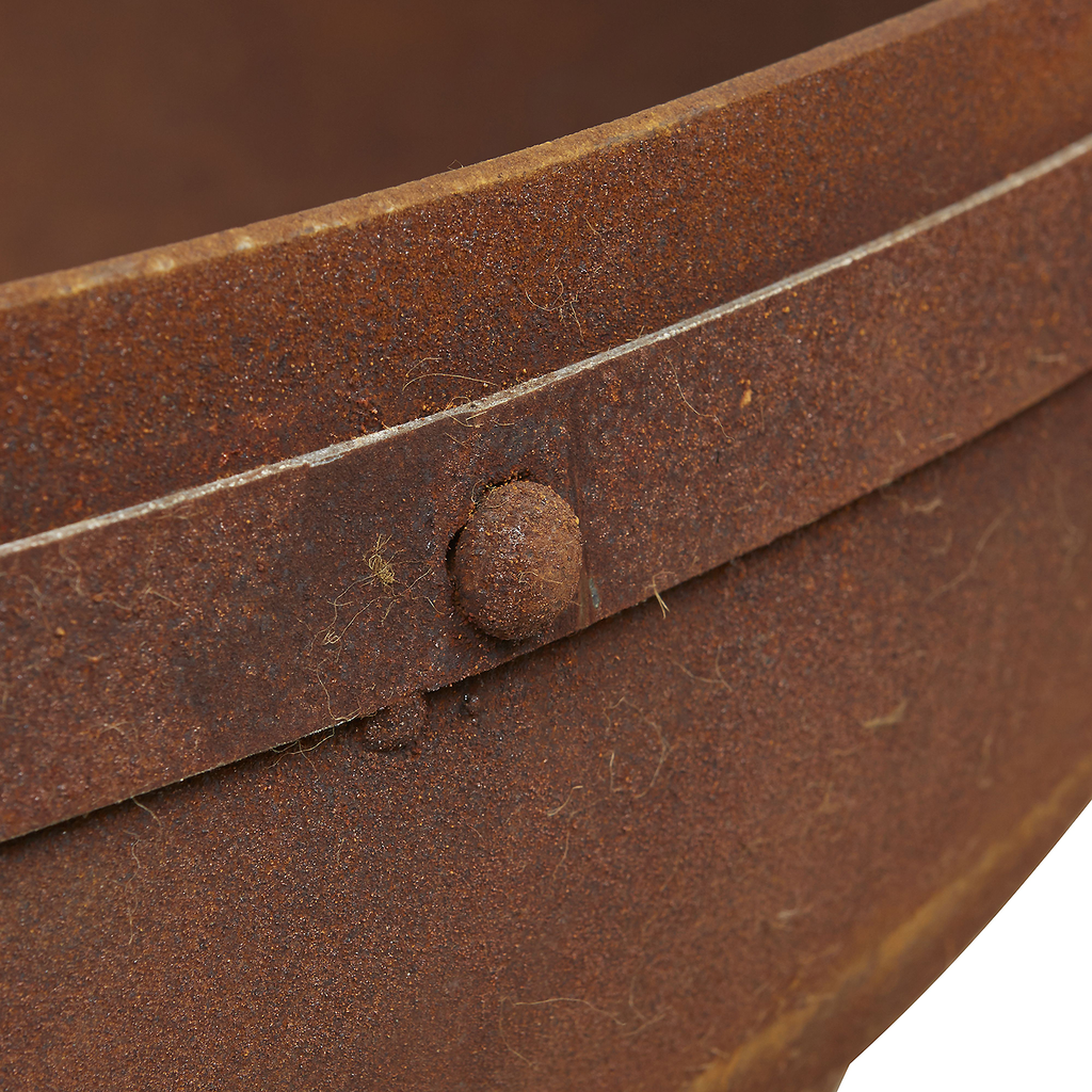 Close up view of the stud detail around the top of the Indian Kadai Replica fire pit