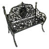 Side view of the Cameo Cast Iron Bench small size in black gold colour