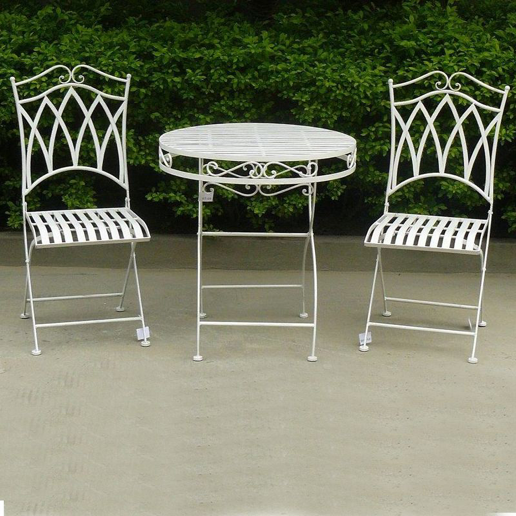 Albany 3 Piece Wrought Iron Setting in white