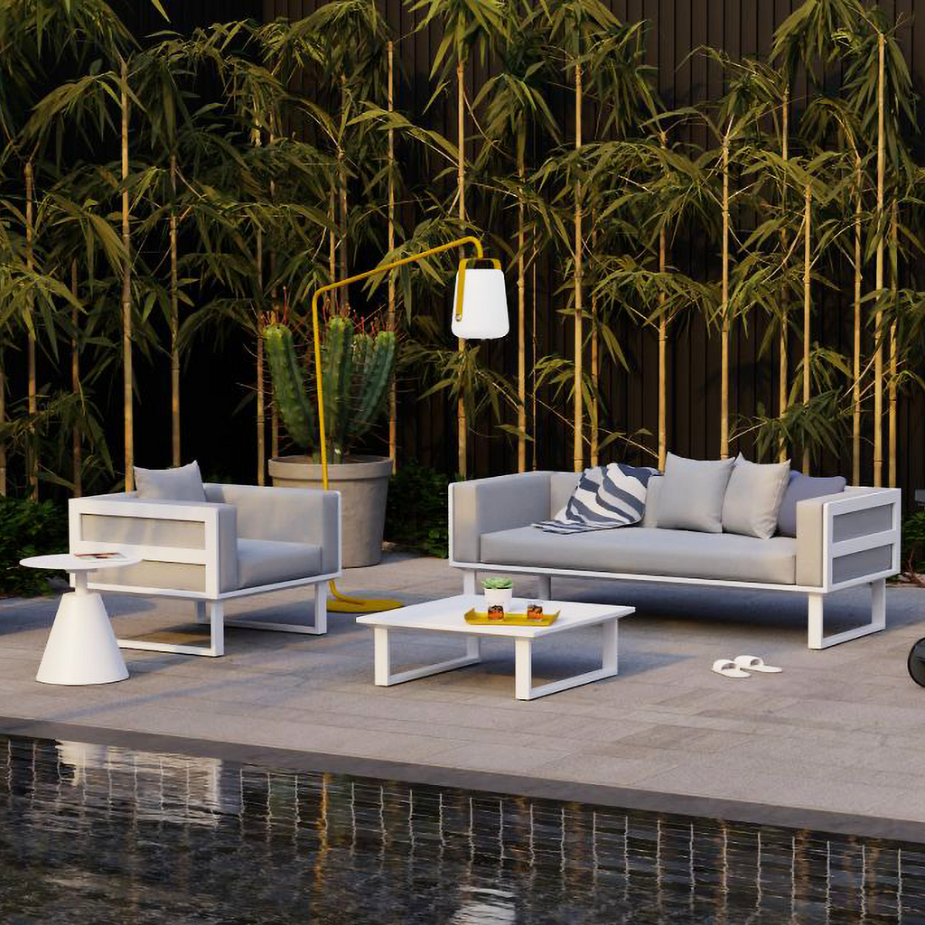 Vivara Single and Two Seater outdoor furniture set in White