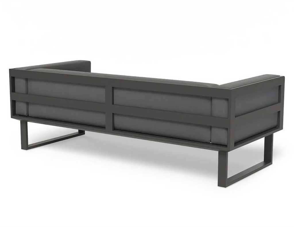 Back view of Charcoal coloured Vivara outdoor Sofa Australia - Two Seater