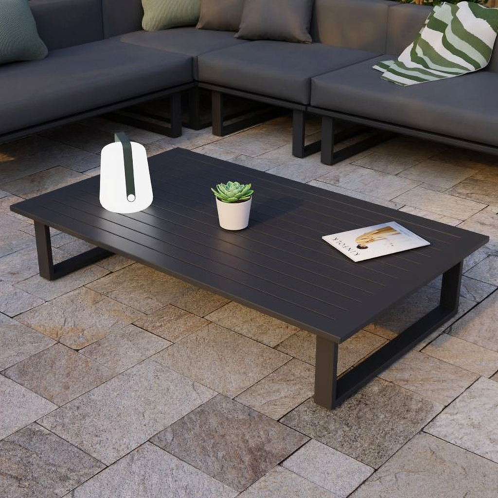 Vivara Outdoor Australia Rectangle Coffee Table in Charcoal  set