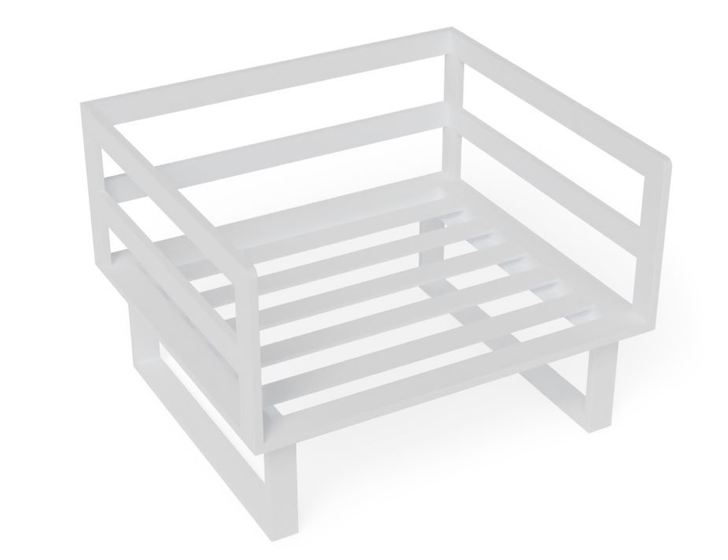 Frame of the white coloured Vivara outdoor Sofa Australia - Single Seater