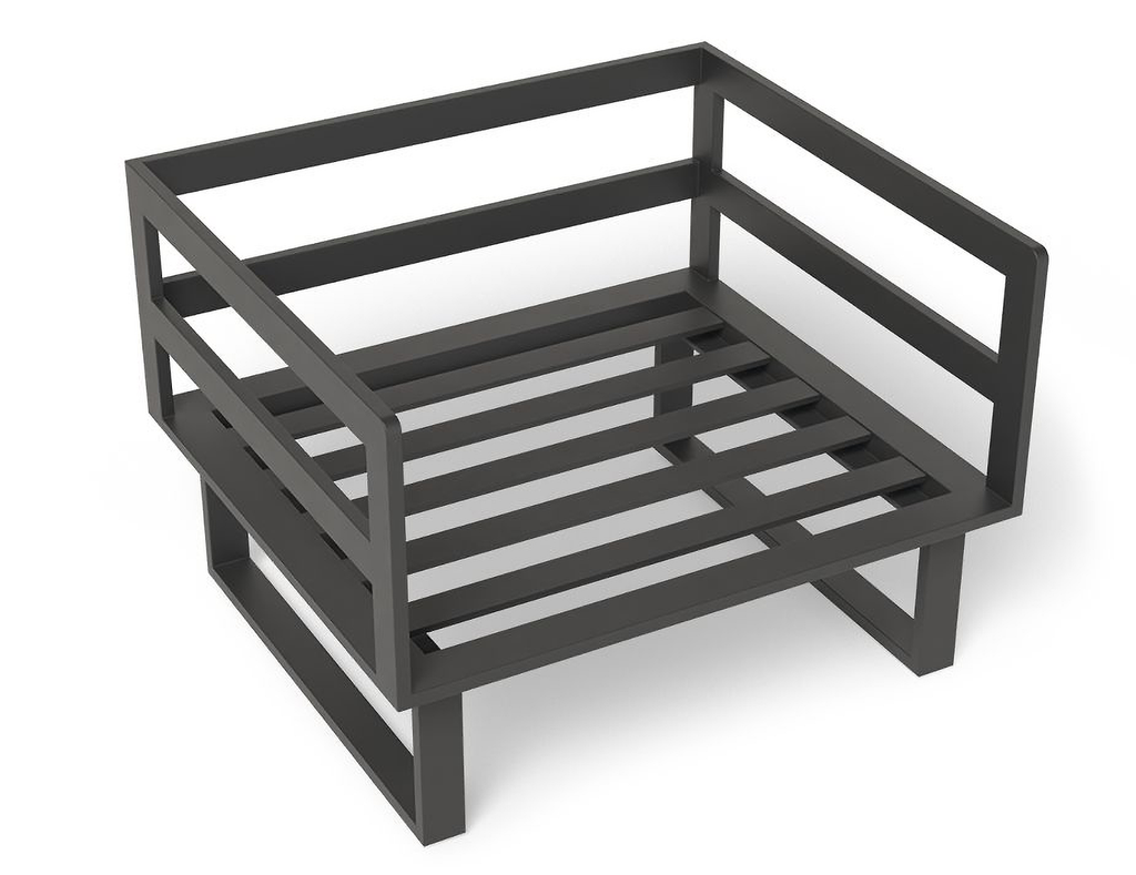 Frame of the charcoal coloured Vivara outdoor Sofa Australia - Single Seater