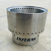 Smokeless Stainless Steel Fire Pit with the word inferno in the base of it