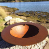 The Teppanyaki Fire Pit in natural rust cast iron finish