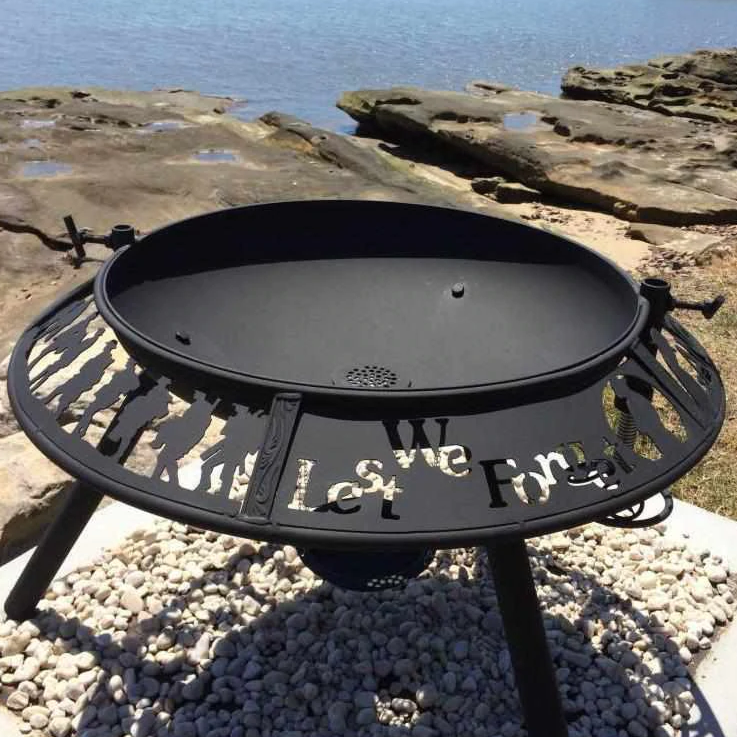 The Anzac patterned Ultimate BBQ Fire Pit - 90cm Diameter