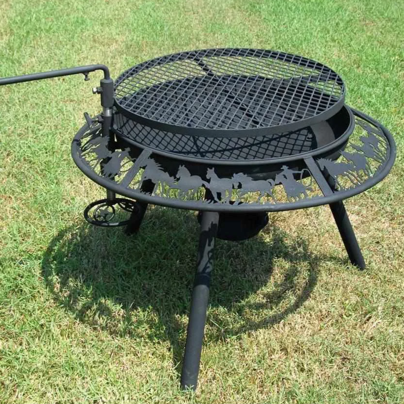 The Ultimate BBQ Fire Pit cowboy pattern - 120cm Diameter