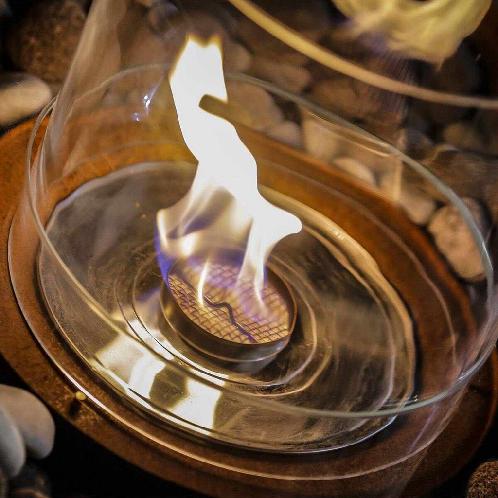 Close up of the Tondo Commerce Ethanol Fire Pit burner