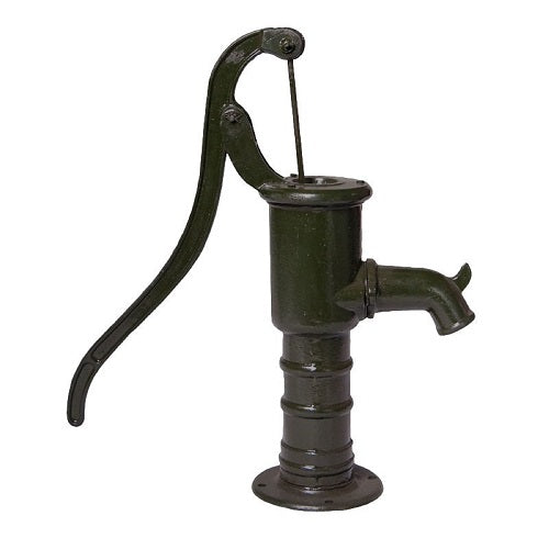 Cast Iron Village Pump Garden Ornament in green colour